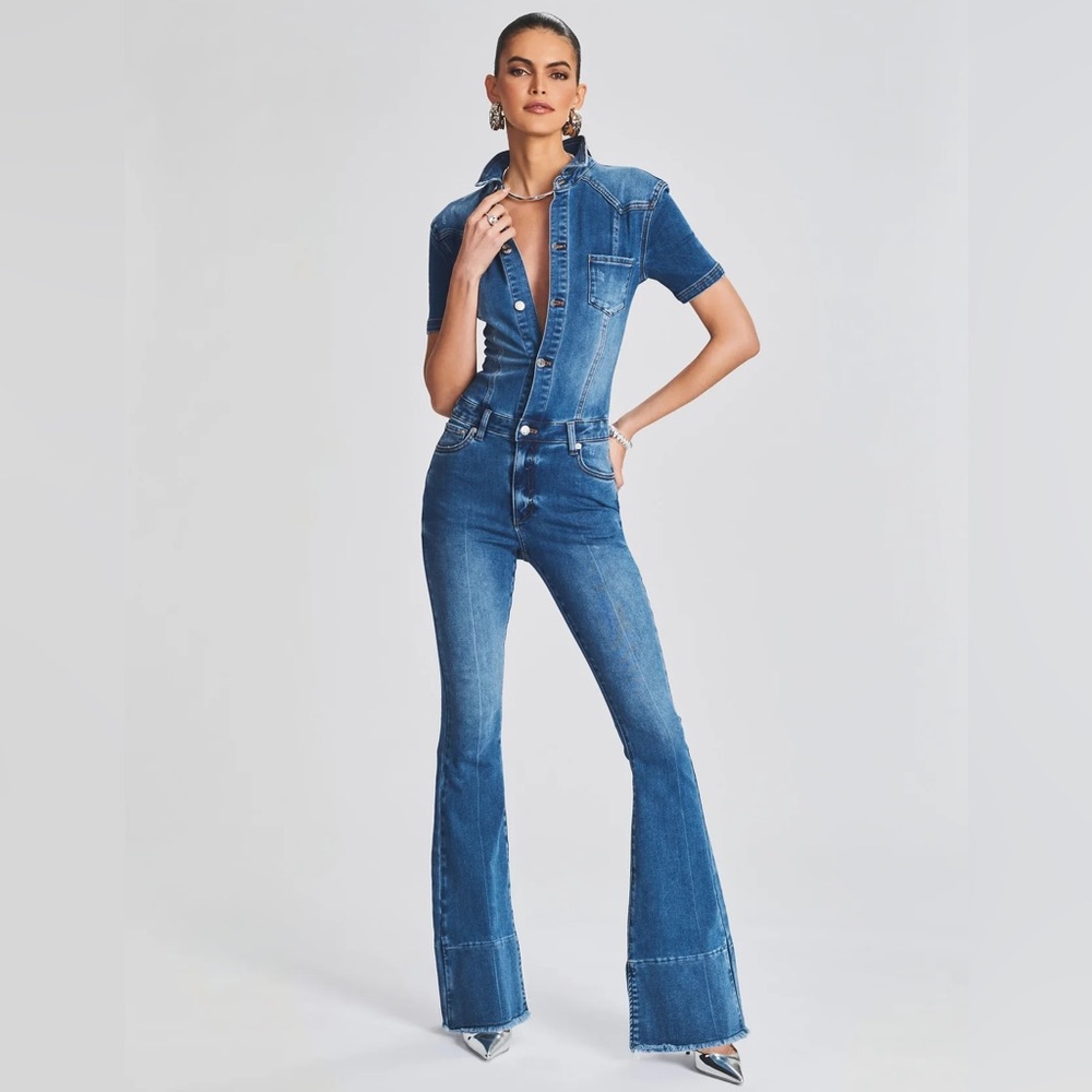 NWT: SER.O.YA Fallon Denim Jumpsuit Sz: XS Color: Bayside
